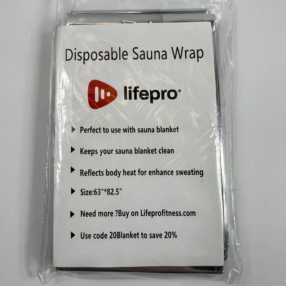 Lifepro Disposable Sauna Wrap Unisex Silver New 4 Pack Heat Reflective 63x82.5